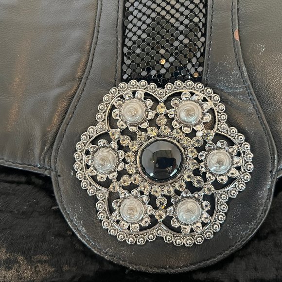 Whiting Davis Black Sequin Handbag Purse - Picture 4 of 8